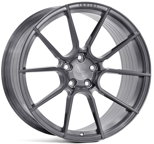 NEW 20  ISPIRI FFR6 TWIN 5 SPOKE ALLOY WHEELS IN CARBON GREY BRUSHED  DEEP CONCAVE 10 5  REAR